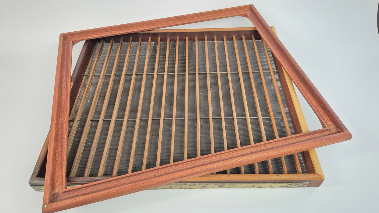 Historisches klassisches Schöpfsieb aus Großbritannien, Vellin, 49,4 x 42,1 cm